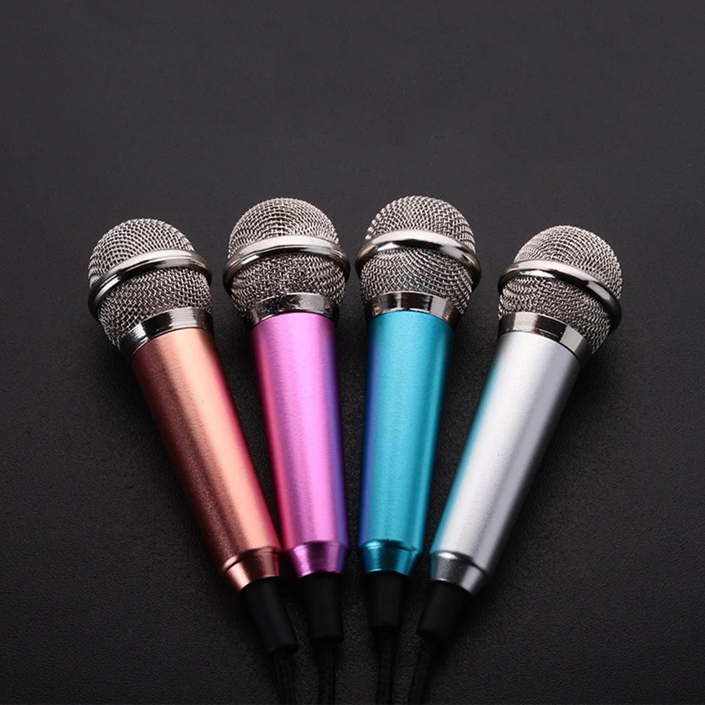 

2pcs Mini Microphone Lightweight Cell Phone Microphone Compatible K Song Recording Webcam Use 35mm Audio Hole Plug Play