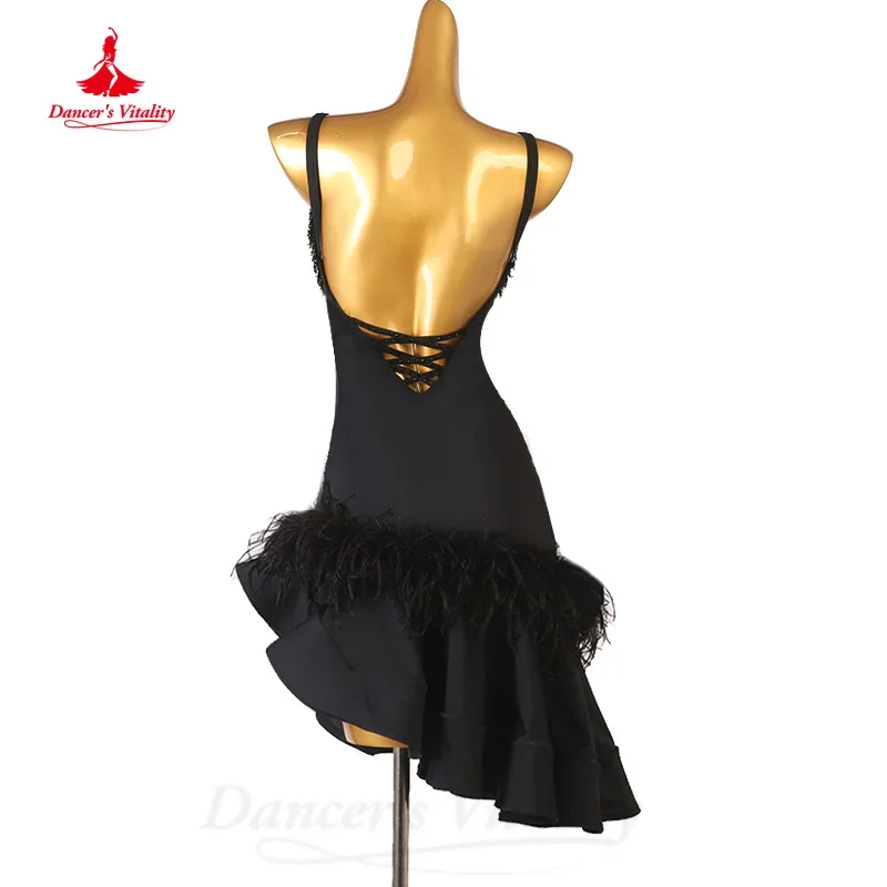 Personalizado Dança Latina Competição Vestidos, Sexy Envolvido Hip Fishtail Saia, Vestuário Desempenho Profissional, Samba Chacha Tango