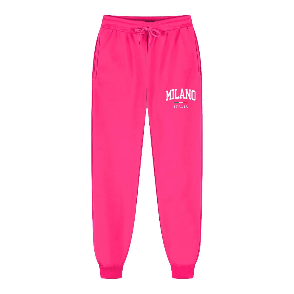 MILANO Letter Graphic Print Women's Pants High quality Trousers Street Aesthetic Sports Running Jogger Pants Women Sweatpants