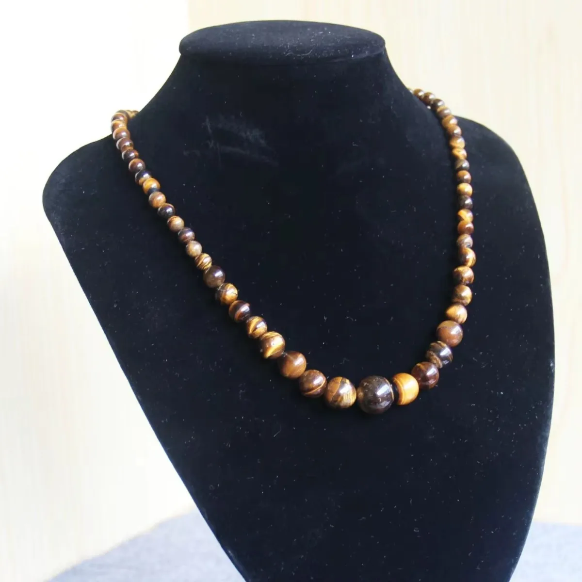 2024 New 6-14mm Natural Tiger Eyes Stones Beads Tigereye Necklace Women Girls Natural Beads 15inch Fashion Jewelry Making Design