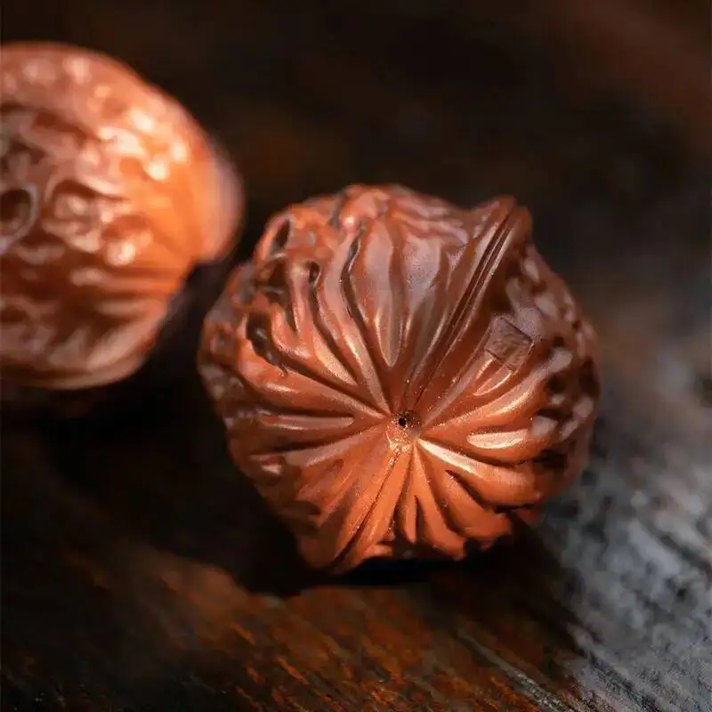 Zisha Tea Pet Walnut Small Ornament Cultural Plaything Playing Walnut Wealth-attracting Sculpture Tea Play