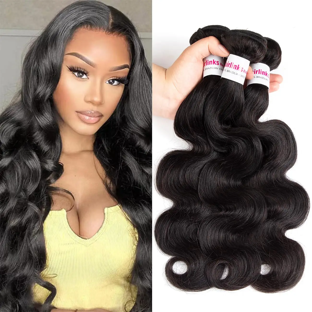 Human Hair Bundles Body Wave Bundles Human Hair 18 20 22 Inch 10A Grade 100% Unprocessed Brazilian Virgin Hair