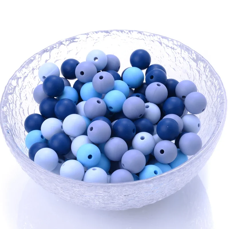 100pcs 12mm Silicone Beads Baby Teething Beads Pacifier Chain Teething Toy BPA Free Chewable Beads Teether DIY Accessories