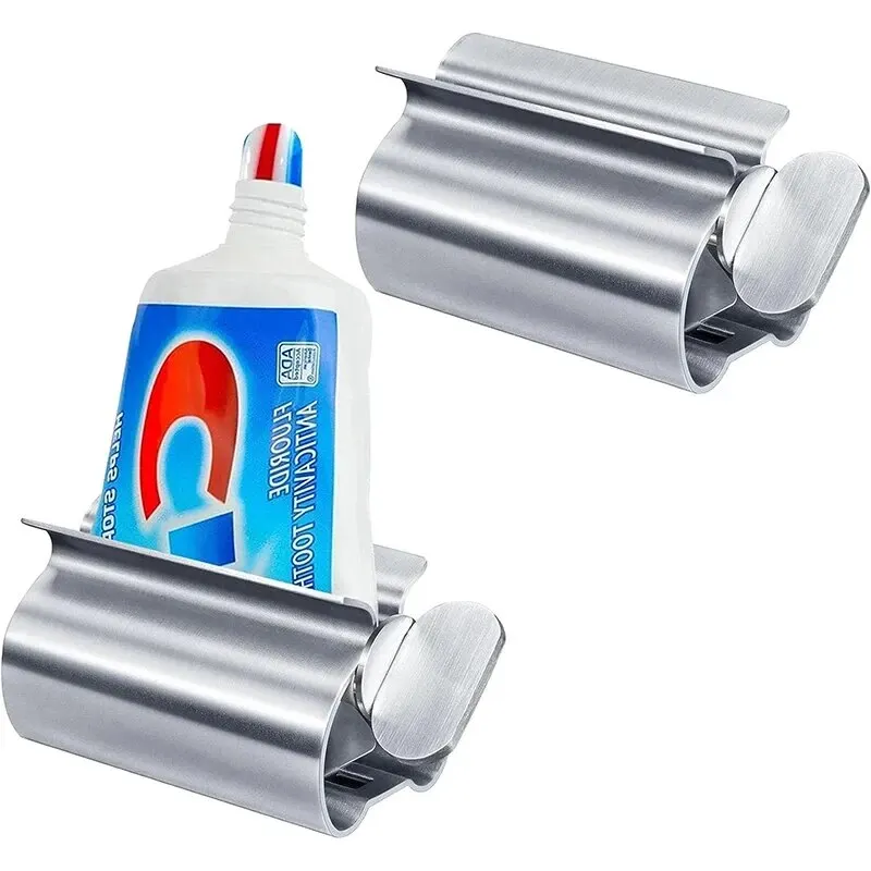 1 pièce Rouleau dérouleur en acier inoxydable pour onguents, cosmétiques, accessoires de salle de bain, et tube de dentifrice