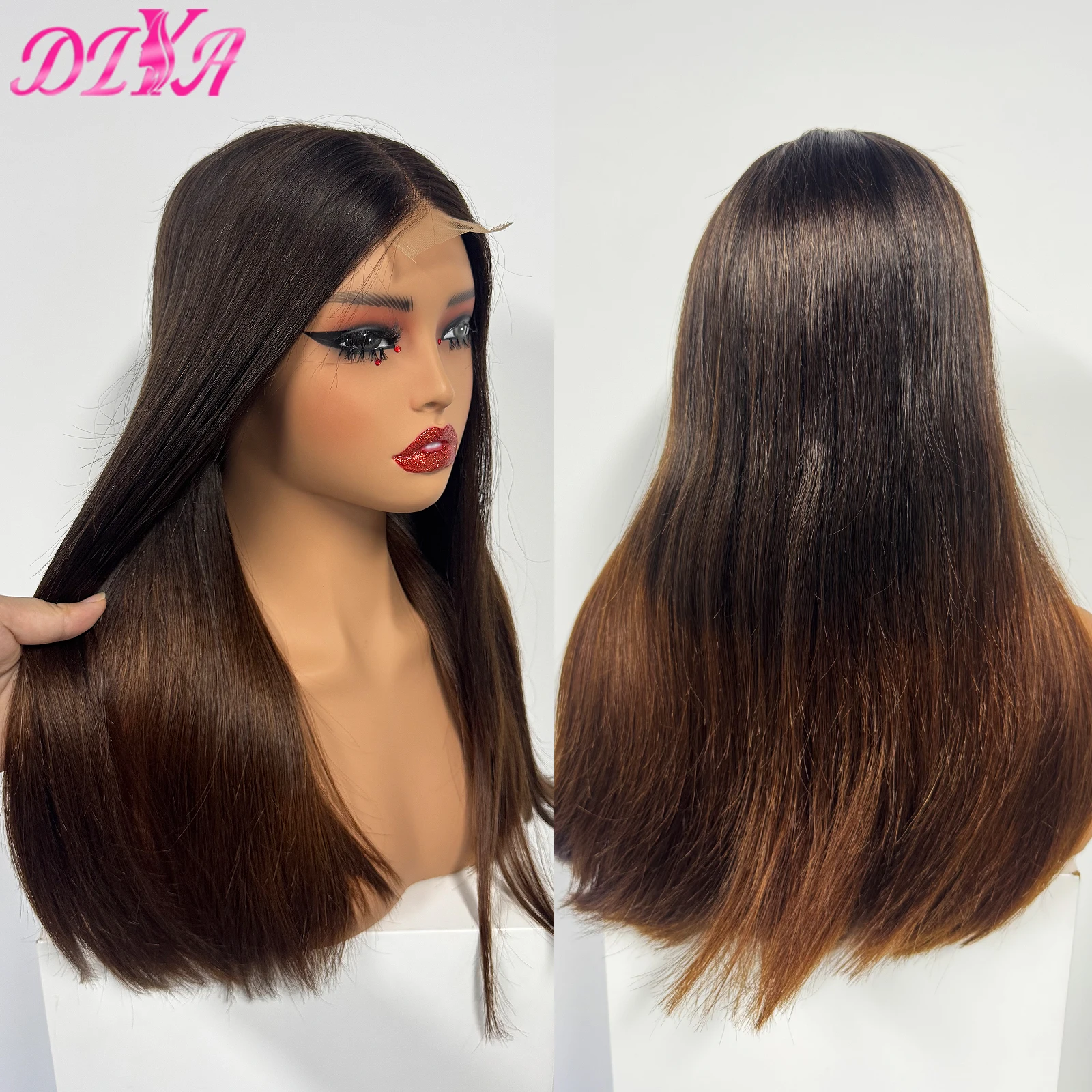 Can Be Dyed Straight Real Human Hair Wigs 2x6 Transparent Lace Closure Wigs 12-22inch Human Hair Virgin Hair Wigs for Women