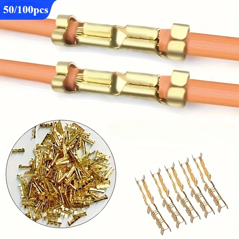 50/100pcs 453 U-shaped terminal block cold plug connector. Small toothed fascia board terminal for automobiles, 0.3-1.5mm2