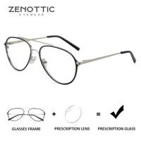 ZENOTTIC (talla XL) gafas graduadas progresivas de aviador gafas de miopía de Metal de alta calidad gafas ópticas de piloto para hombres