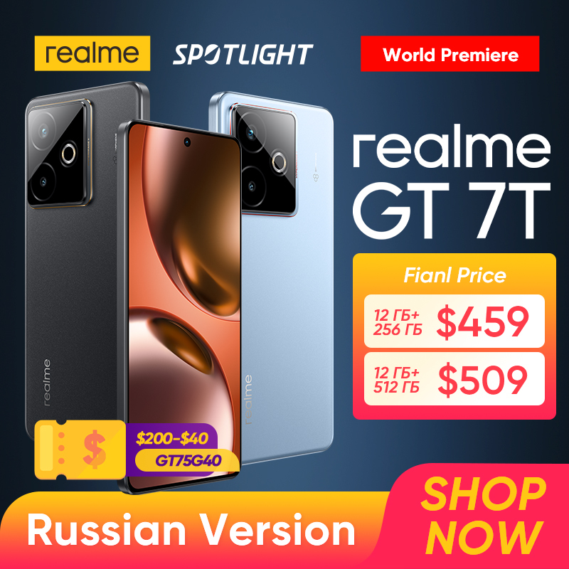  [World Premiere] realme GT 7T 5G Smartphone Dimensity 8400-MAX Chipset 7000mAh Battery 120W Charge 6.8" 120Hz AMOLED Display NFC 