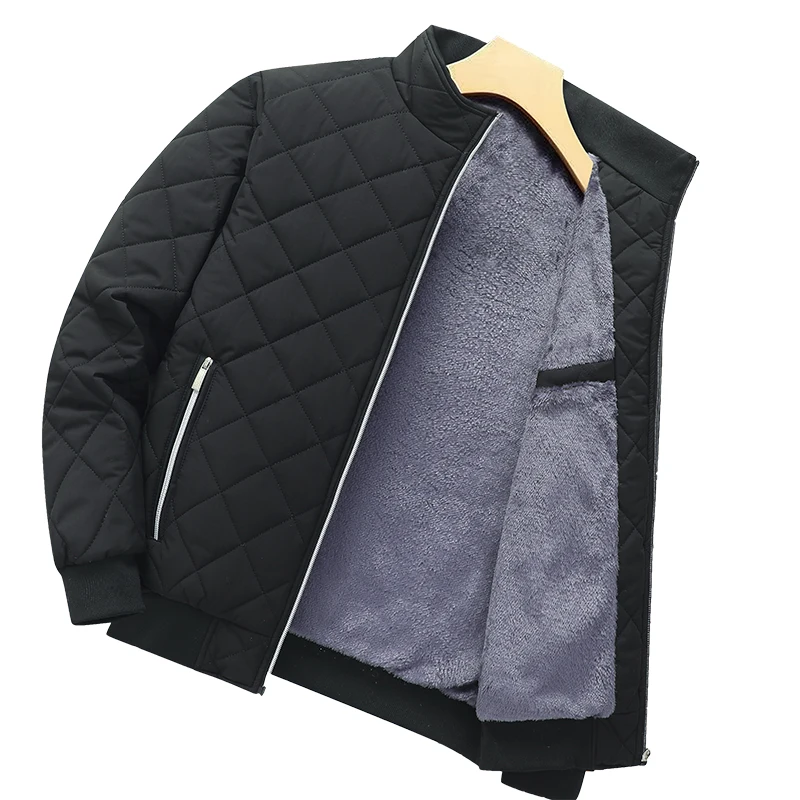 

Men's New Winter High-quality Fashion Trend Casual Versatile Cotton Coat with Stand Up Collar Zipper for Warm and Plush Coating