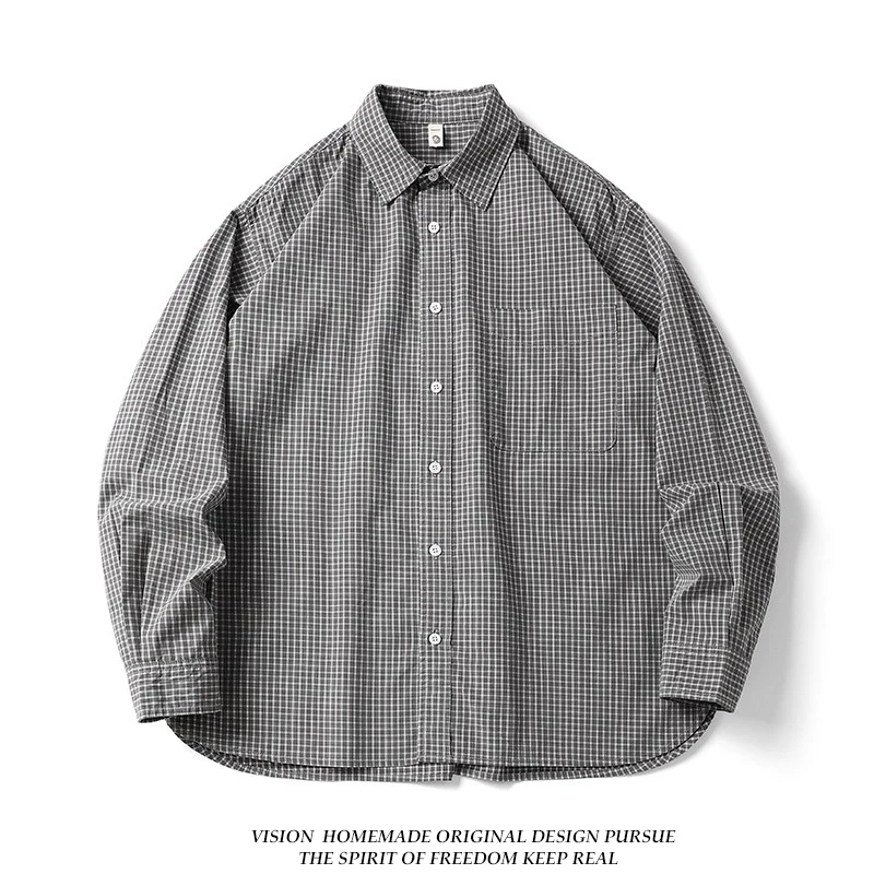 

Мужская повседневная рубашка в клетку свободного кроя, дышащая, антибактериальная, комфортная, из смесового хлопка и полиэстера, осенняя модная модель Ciwalk Home D