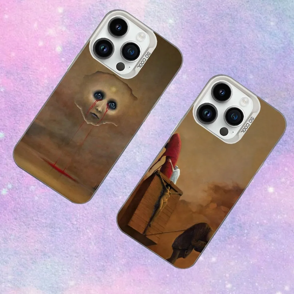 

Z-Zdzislaws Art Beksinski-is Phone Case For iPhone 16,15,14,13,12,11,Mini,Pro,SE,MAX White Matte Shockproof Cover