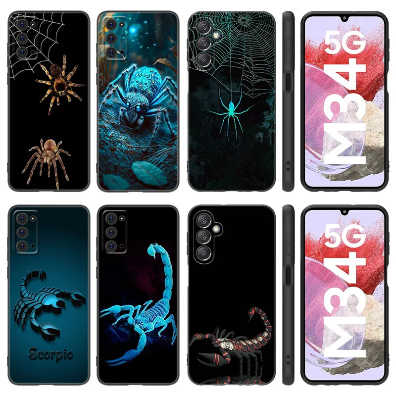 Cool Scorpion Spider Case For Samsung M30 M31 S Note 10 Lite 20 Ultra M04 M13 M32 4G M14 M23 M52 M53 M54 5G M11 M12 M21 M22 M51