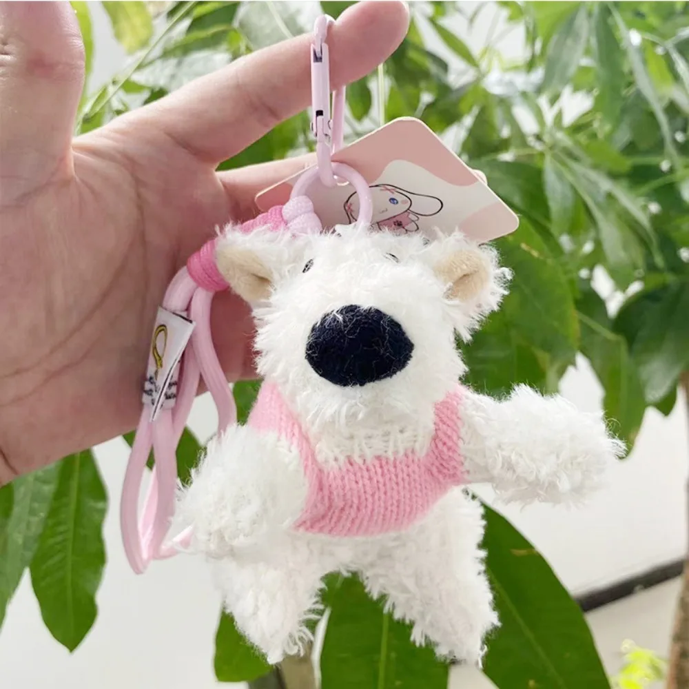 Creative Western Highland Dog Keychain Bag Accessories Hangings Ornament Plush Toy Doll Cute Plush Hangings Car Keys Accessories