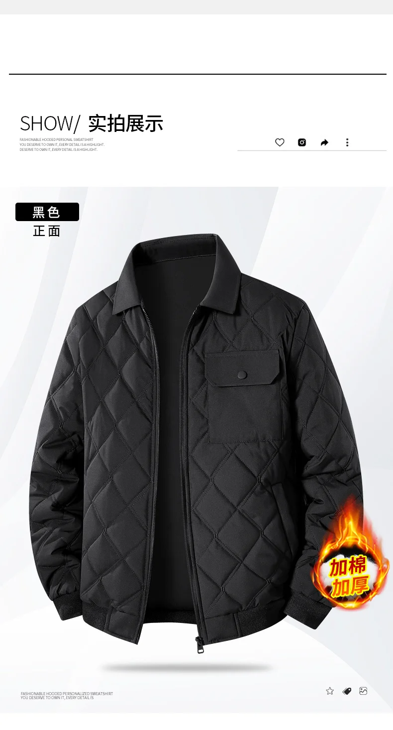 Plus Size M-8XL Turn-down Collar Men Parkas Comfortable Thicken Warm Outerwear Fashion All-match Cotton Jackets Winter Quality