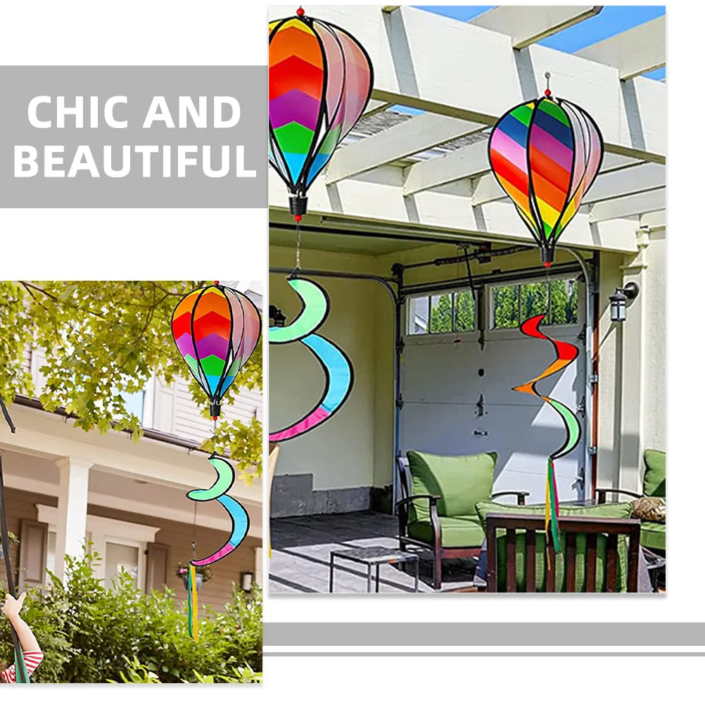 

3Pcs Hot Air Balloon Ornament Eye-Catching Outdoor Decor for Garden Patio Camping Windmill Pendant Hanging Decoration