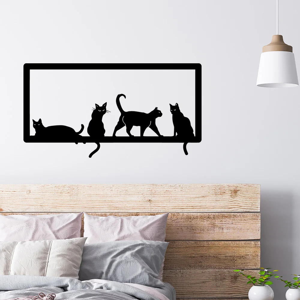 Классический стиль, металлический художественный знак, настенный декор, черный кот, фермерский дом