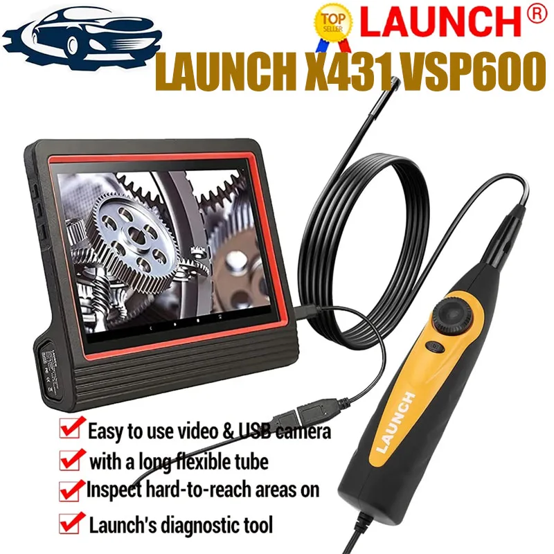 LAUNCH X431 VSP 600 VSP600 VSP-600 Videoscope Camera Endoscope Car Inspection Mirror Flexible IP67 Waterproof 6LED Adjustable