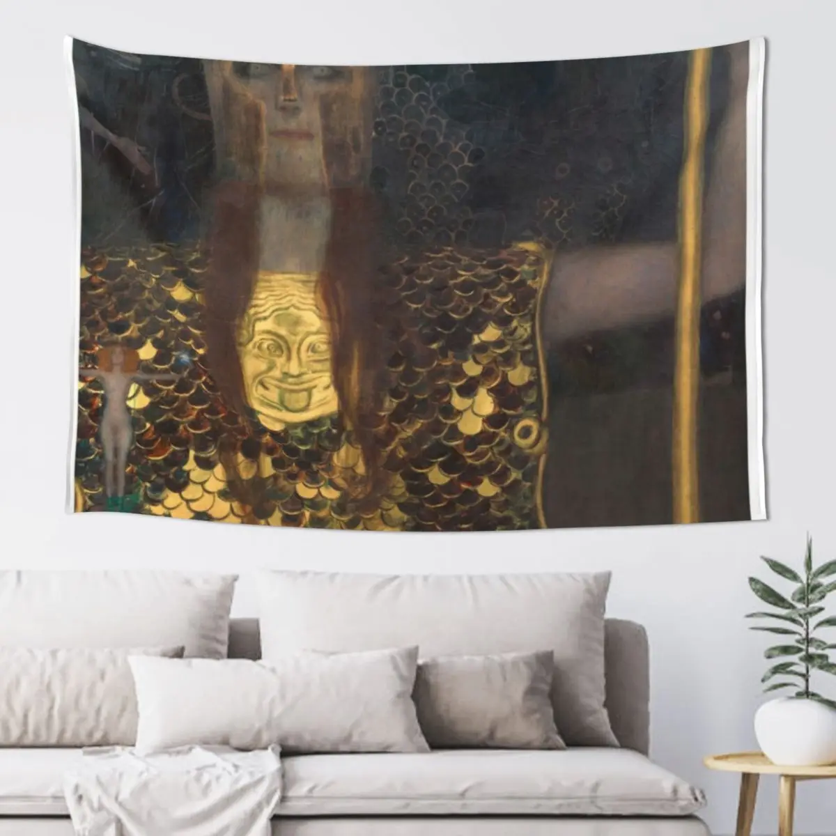 Gustav Klimt Austrian painter Pallas Athene (1898) Tapestry Wall Mural Wall Hanging Decor Tapestry