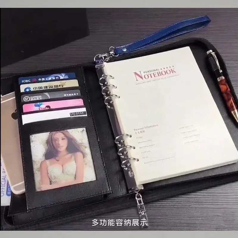 

Новый креативный блокнот-планер A5 из высококачественной искусственной кожи с кодовым замком, для бизнеса и путешествий, с застежкой-молнией и ручкой для переноски