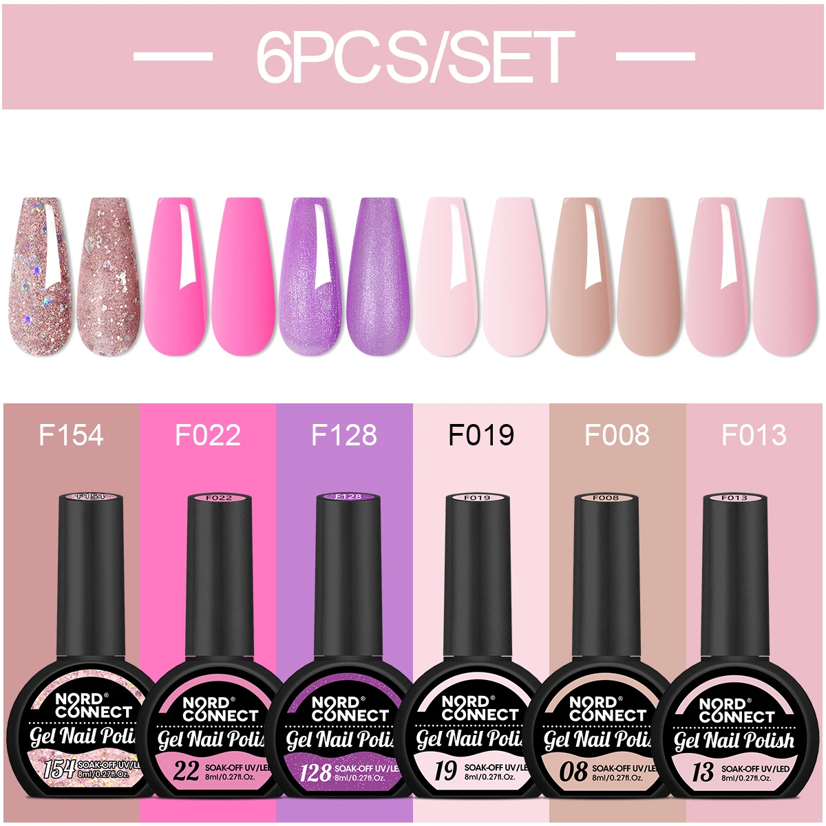 طلاء أظافر جل لامع باللون الأحمر الوردي 8 مل - طلاء أظافر لامع يدوم طويلاً وقابل للإزالة للتقليم والباديكير المذهل، لامع o #1