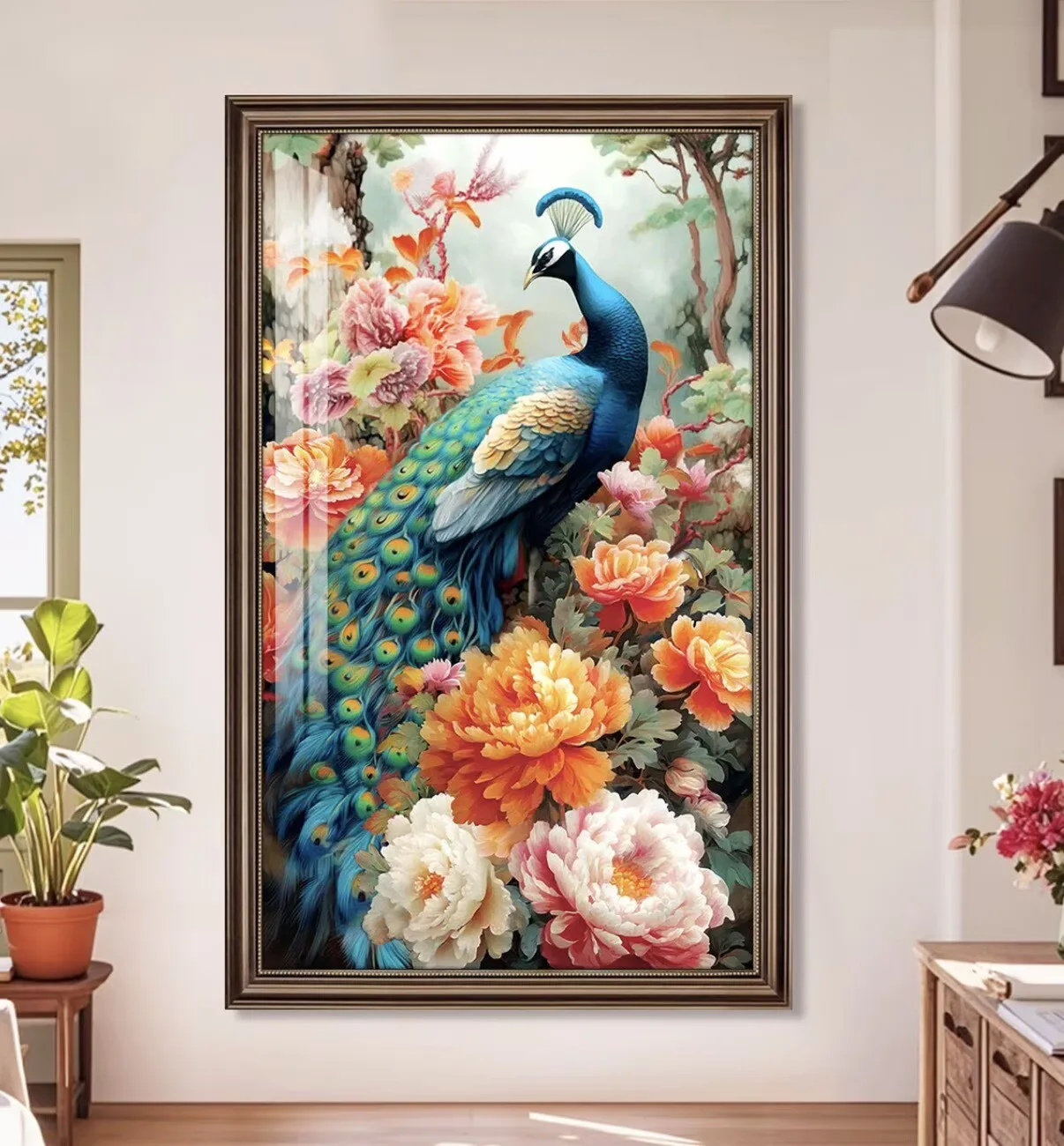 9CT 11CT Peacock Needlework,DIY Living Room Printed Cross Stitch,Set For Embroidery Kit Cotton Threads 85 Colors