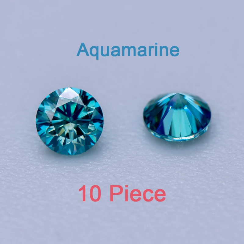 Moissanite ronde de petite taille, 8 cœurs et 8 flèches coupantes, perles colorées pour bijoux, pendentif, matiques, exécutif