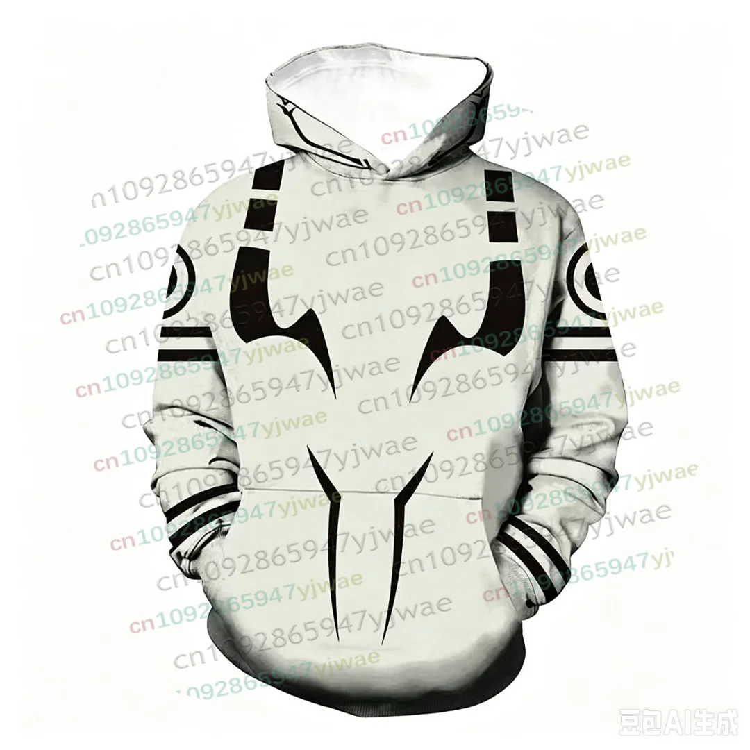 Anime Jujutsu Kaisen Kapuzenpullover für Männer und Frauen, 3D-Kapuzenpullover, langärmeliges Sweatshirt, Herbst/Winter, Halloween, Cosplay, für Erwachsene/Kinder, mit Kapuze. – Detail 10