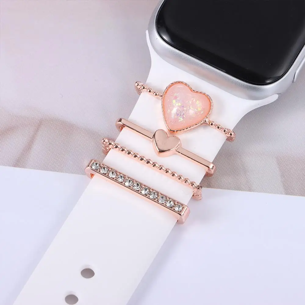 Smart Watch Strap Trim Rings, 4-Piece Metal Decorative Charm Set description 9