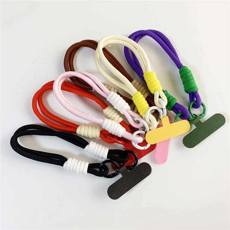 

Cute Trendy Pastel Short Phone Lanyard Wrist Strap Durable Candy Color Double-decker Charm Anti-Lost Chain For iPhone 17 Pro Max