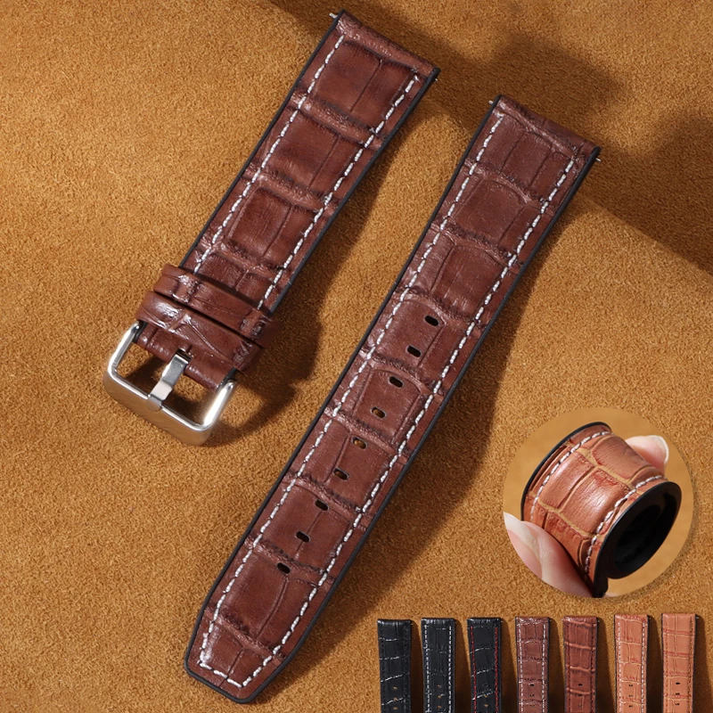 Силиконовый кожаный ремешок 20 мм 22 мм для Huawei Watch GT2 GT3 42 мм 46 мм, быстросъемный сменный браслет для часов для мужчин и женщин