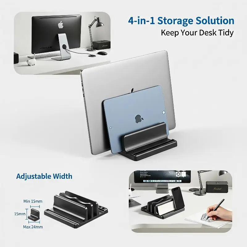 Vertical Laptop Stand Thickness Adjustable Tablet Phone Desktop Laptop Stand Portable Adjustable Stand Office Desk Storage