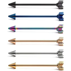 1Pcs Surgical Steel Arrow Design Spike Cartilage Earrings Multi-Use Arrow Industrial Barbell Piercing For Women Man Body Jewelry