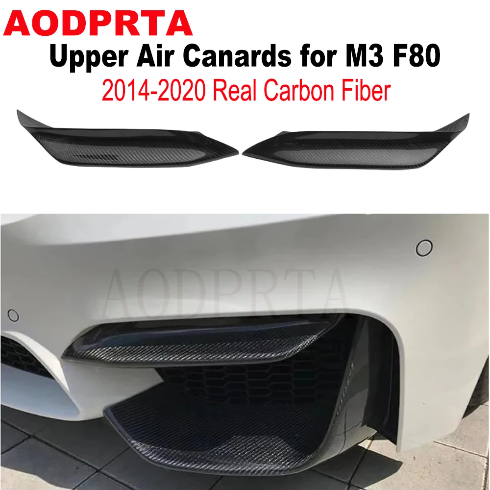 

M4 F82 Air Canards Carbon Fiber Upper Splitter for BMW M3 M4 F80 F82 F83 420i 428i 430i 440i Front Bumper Trim 2014-2020