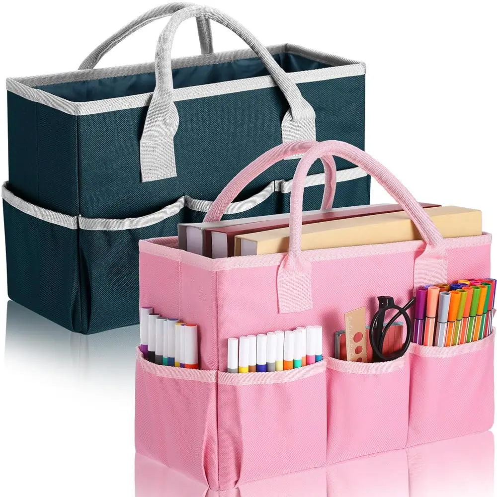 

Набор из 2 сумок-органайзеров для художественных принадлежностей и рукоделия, настольный органайзер для учителей, сумка для хранения, 600D Оксфорд, органайзер для класса/кабинета