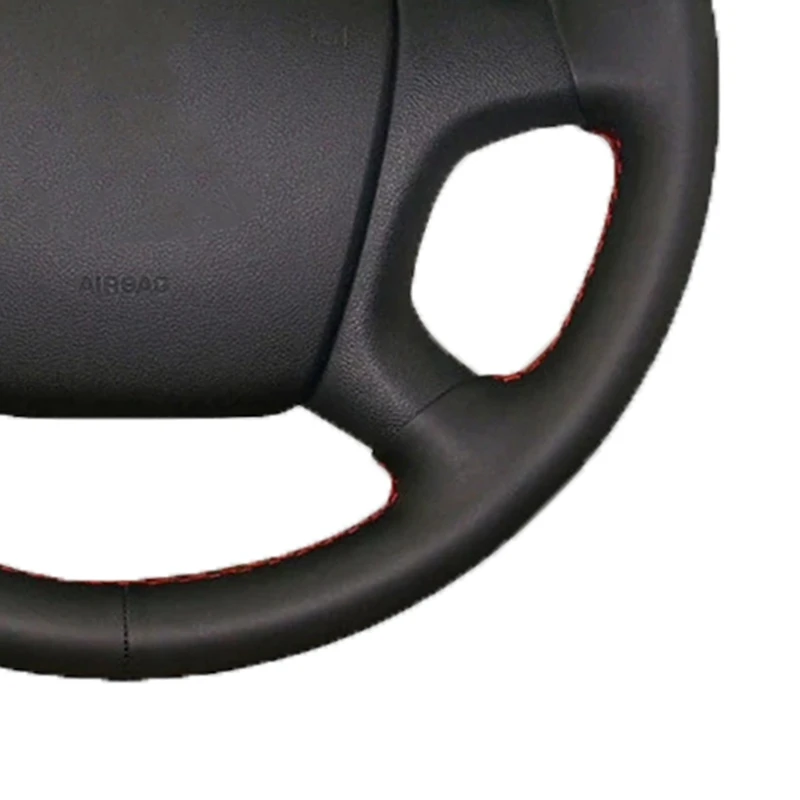 Hand-Stitched Car Accessories Black Artificial Leather Braid Car Steering Wheel Cover For Old Skoda Octavia Skoda Fabia