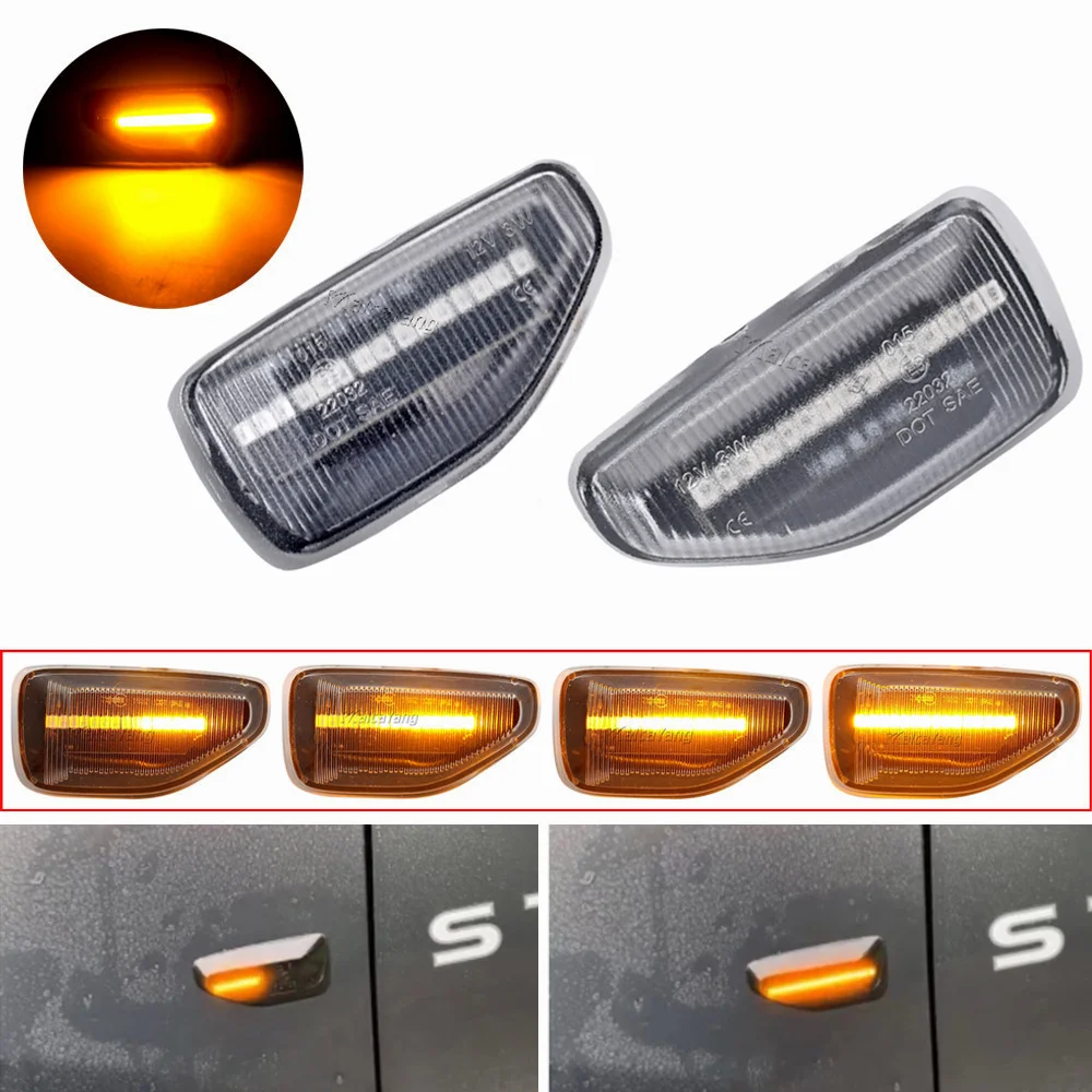 Для Renault Dacia Duster Logan II Sandero светодиодный боковой габаритный фонарь на крыло, последовательный динамический указатель поворота, индикатор, повторитель, лампа