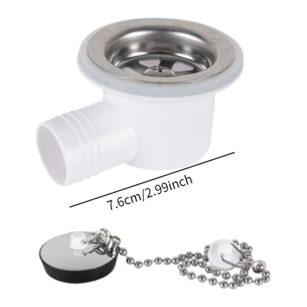 Drain Pipe Hose Plug Sewer Adapter For Yacht RV Sink Drain Connector Right Angle Stainless Steel Strong Sealing Space Saving