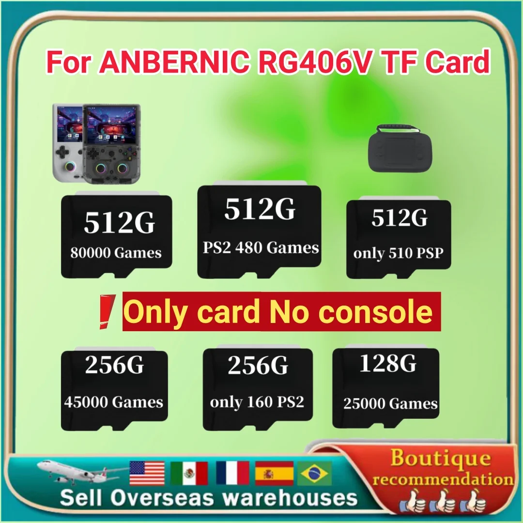 For ANBERNIC RG406V TF Card Video Game Consoles PSP  512G 80000 Games Card PS2 Plug&play Pre-install Retro Games Memory Card