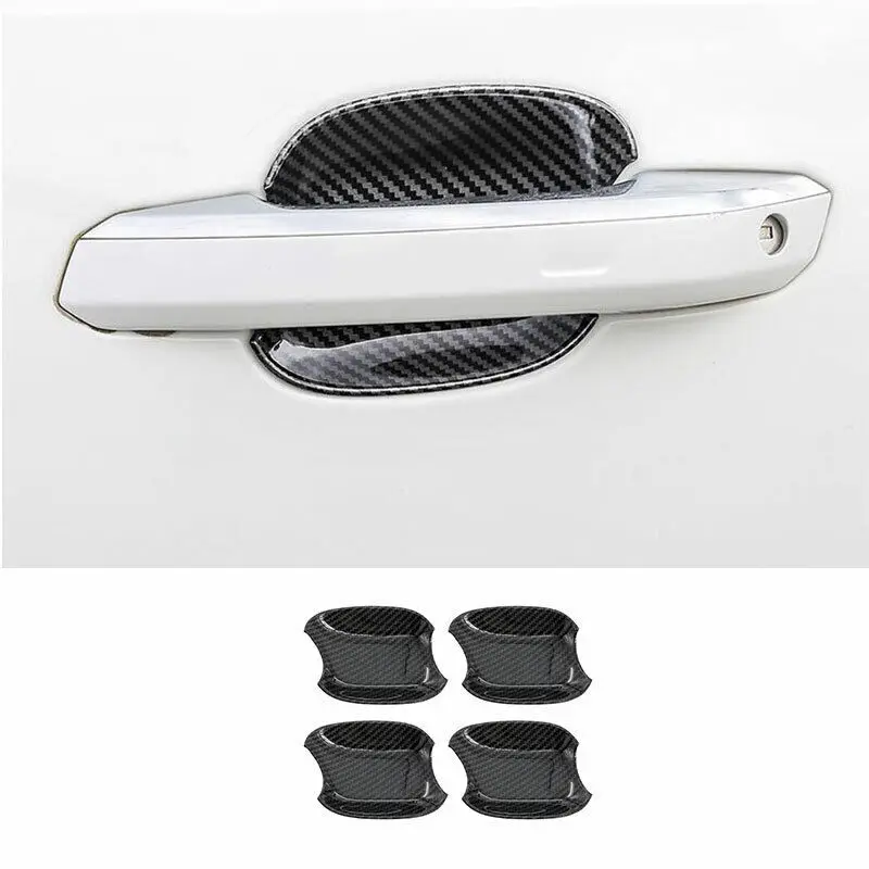 

Для Audi Q5 2018-2021 Накладка на внешнюю дверь автомобиля из углеродного волокна ABS-