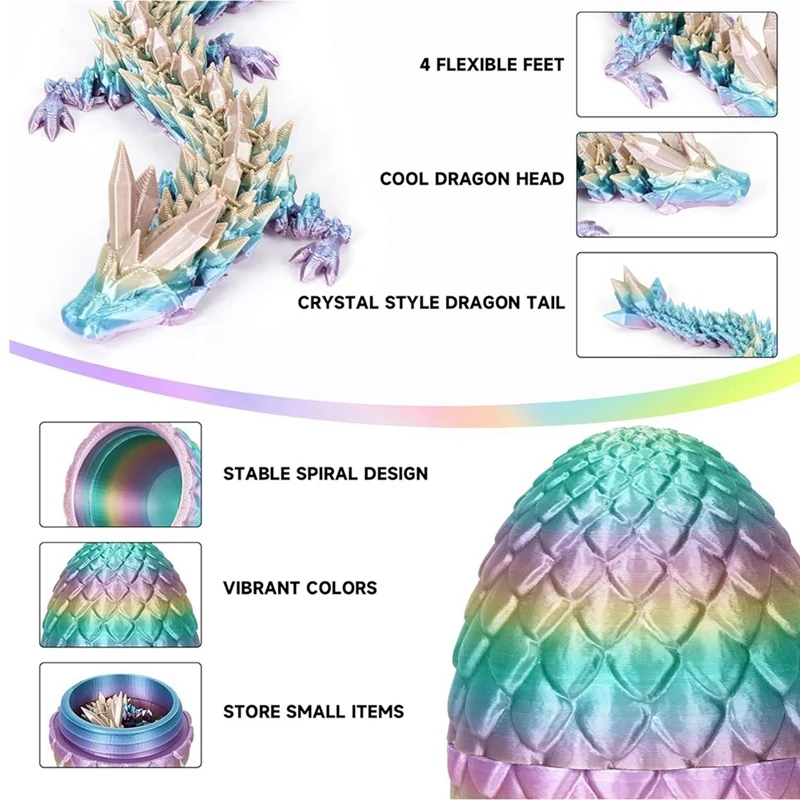 Crystal Dragon Toys Easter Eggs Dragon Crystal Dragon In Egg Adults Fidget Toys For Autism ADHD