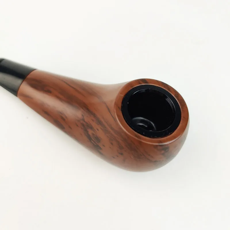 Resin Ebony Tobacco Pipe Retro Bakelite Bending Filter Pipe Potable Handheld Smoking Pipe Cigarette Accessories Men's Gifts view 4