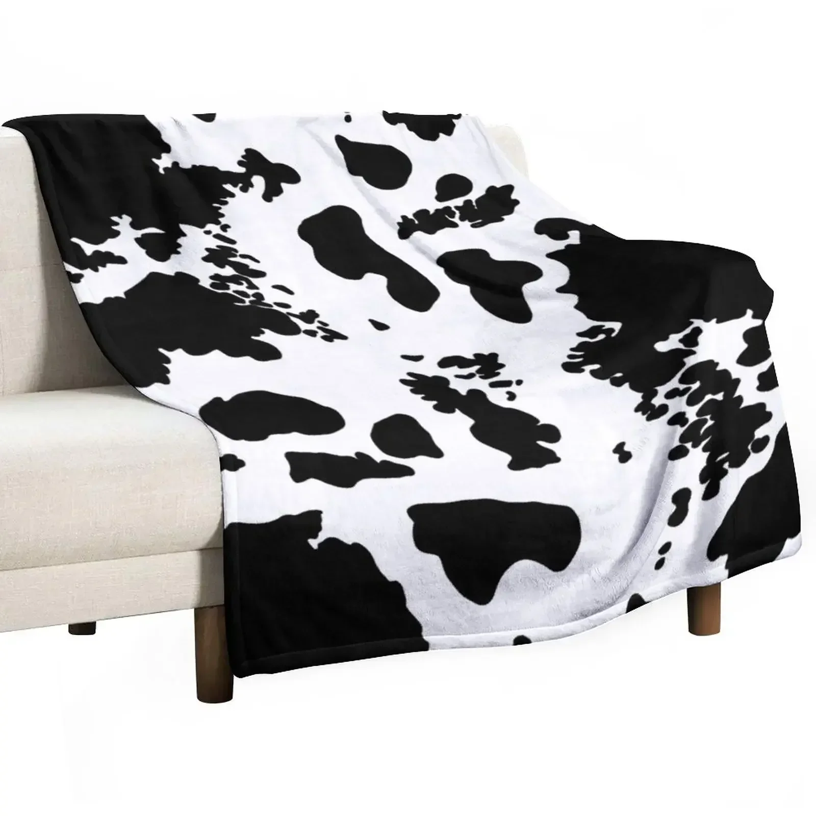 

Black and White Cowhide Print Pattern Throw Blanket Tourist Blankets Sofas Of Decoration Comforter For Baby Blankets