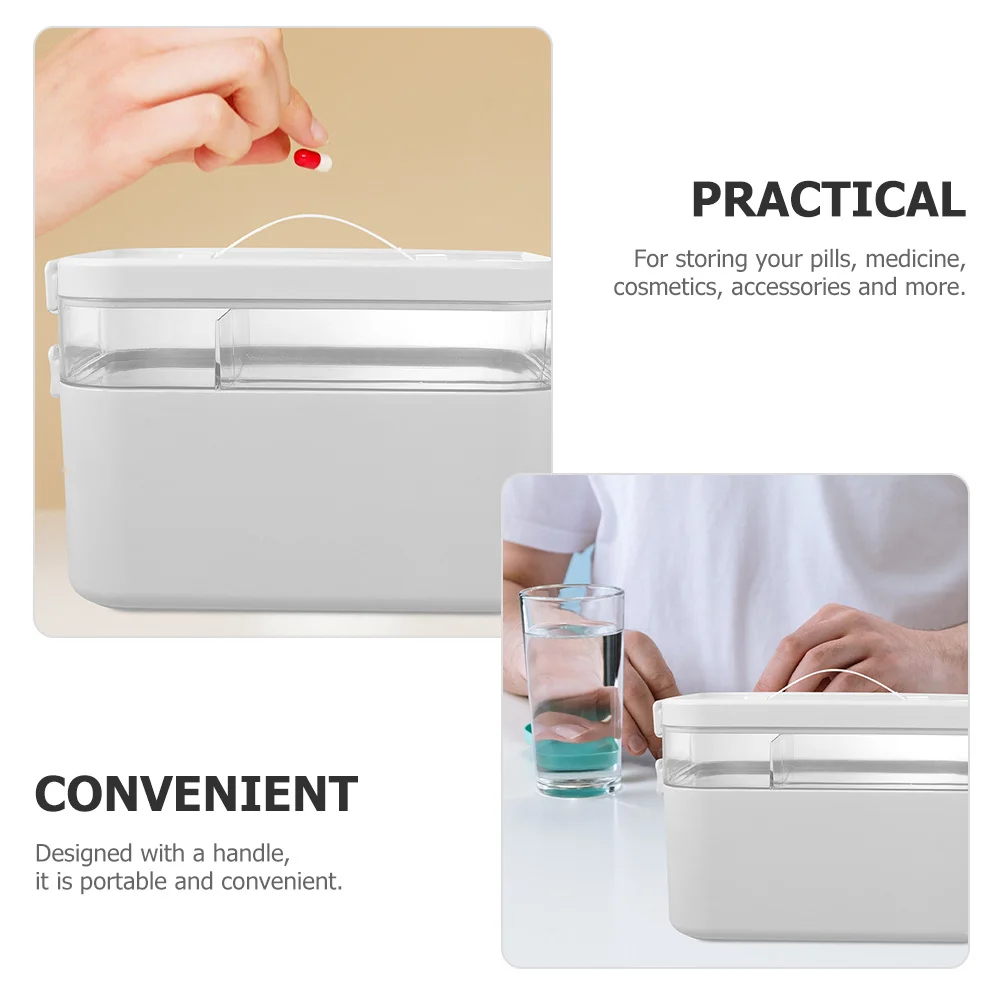 

Medicine Box Large Capacity Portable Storage Case For Home Office Travel First Aid Organizer Multifunctional Emergency