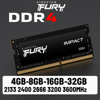Kingston Fury Memory RAM DDR4 16GB 8GB 32GB DDR4 3200MHz 2666MHz 2400MHz Sodimm for Notebook 1.2V 260pin Memory RAM