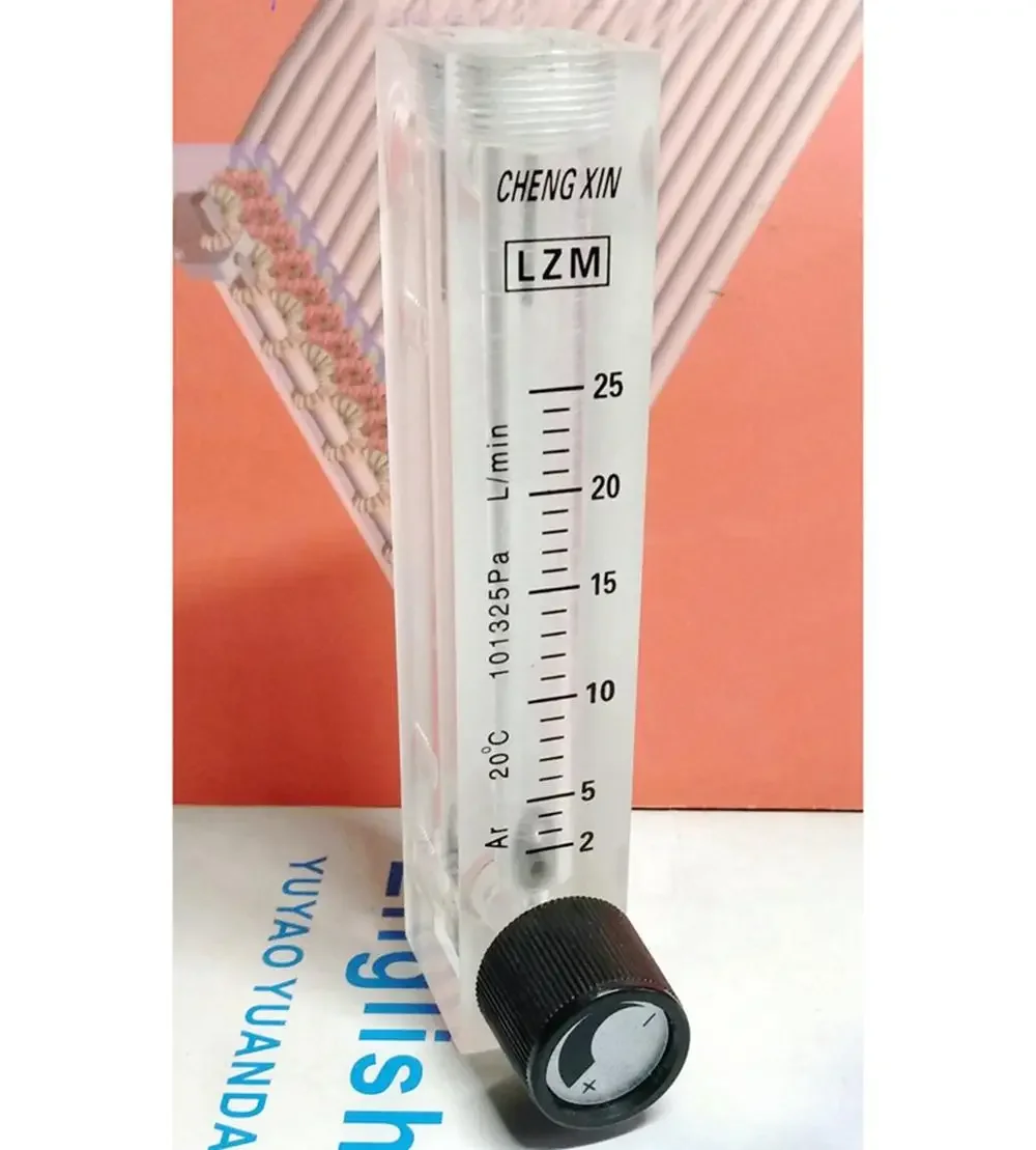 0.1-1/0.3-3/0.5-5/1-10/2-20/2-25LPM Push In Fit 6 OD Tube LZM-8M Acrylic Adjustable Panel Ar Rotameter Flow Meter With Valve