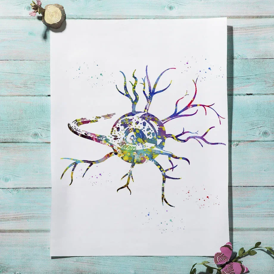 علم الأحياء الملصقات الطبية خلية العصب الحمض النووي المزدوج اللولب الجيني جدار الفن طباعة قماش اللوحة معرض صور ديكور غرفة المعيشة