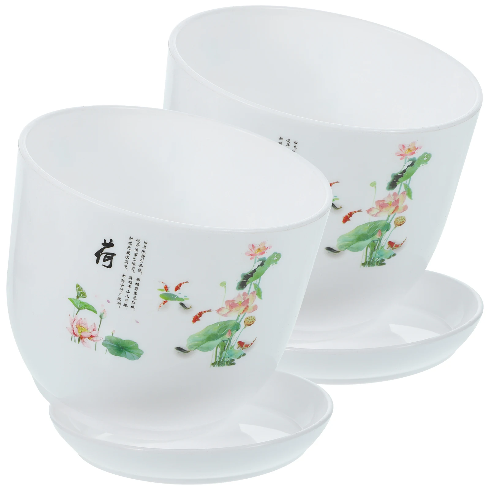 

2pcs PP Resin Flower Pot Garden Planters for Plants Drainage Holes Saucer Resin Flowerpot Household Planting Pot