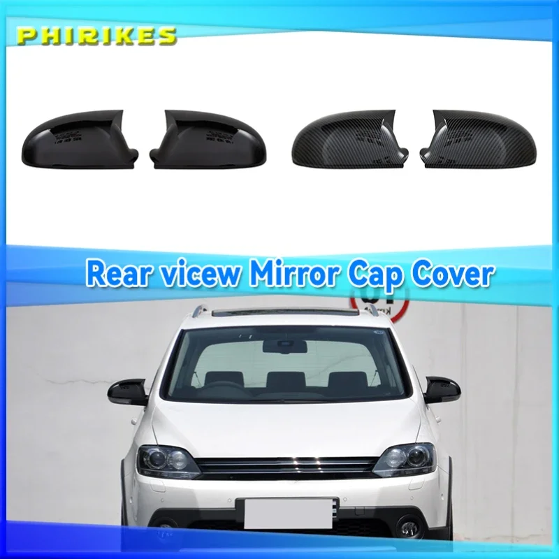 

2 Pieces ABS Plastic Bat Wing Mirror Covers Caps Rearview Mirror Case Cover Gloss Black Car Accessory For Volkswagen Golf Mk5 5