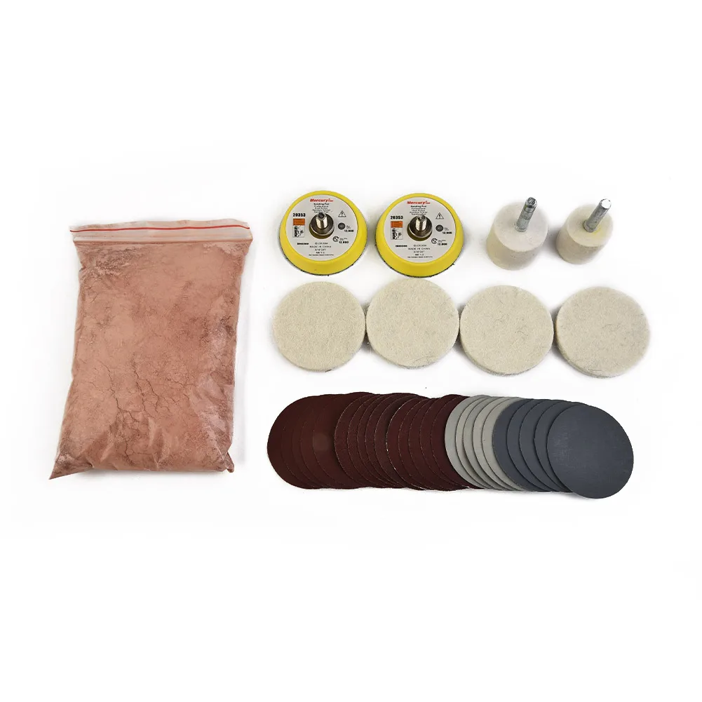 34pcs Set Glass Polishing Kit Deep Scratch Remover Repair Glass Polishing Kit Wool Polish Pad  Car Accessories