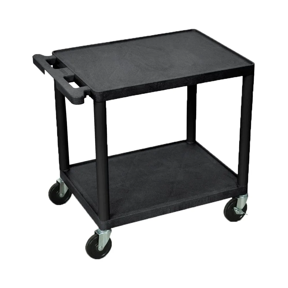 

LP26-B 26"H AV Cart with Two Shelves, 300 lbs. Capacity, Made of Recycled Molded Plastic, Scratch, Dent, Rust and Stain Resista